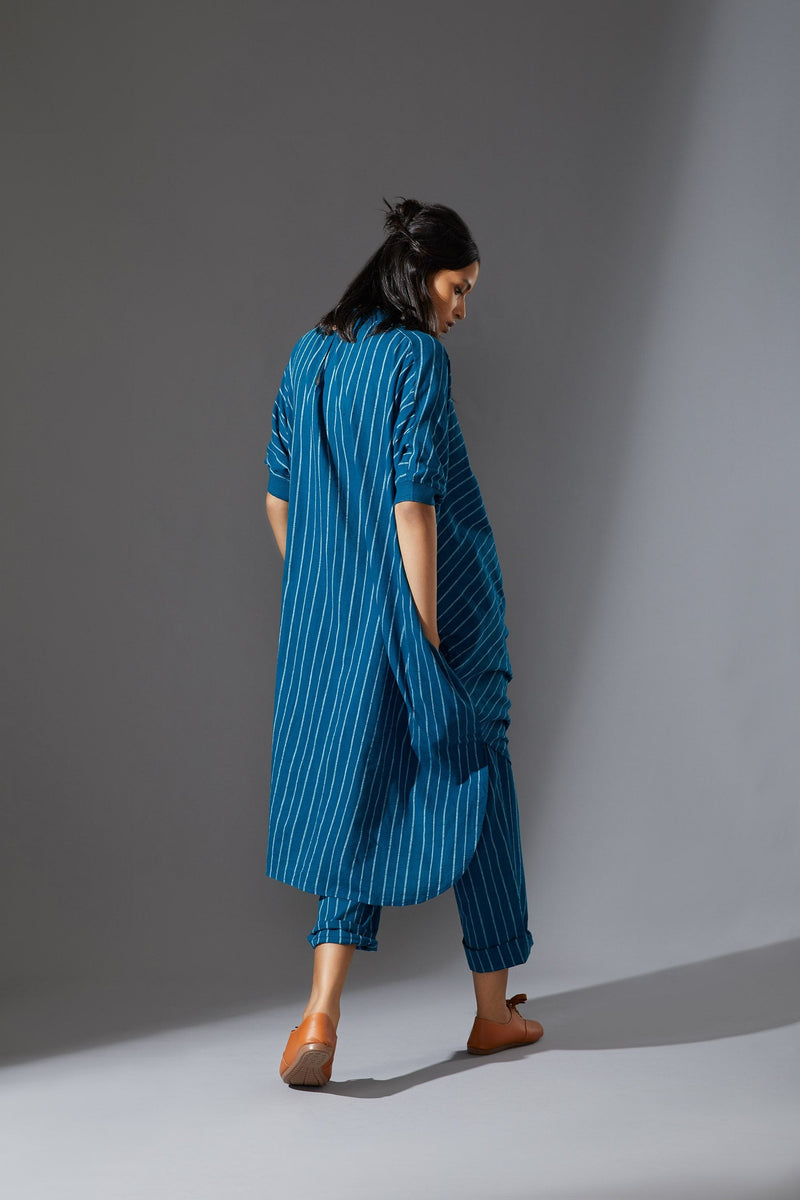 MATI COWL TUNIC SET - BLUE Co-ord Set by Mati for women in Singapore