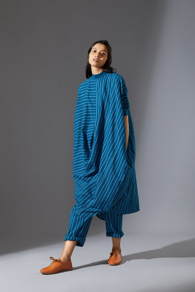 MATI COWL TUNIC SET - BLUE Co-ord Set by Mati for women in Singapore