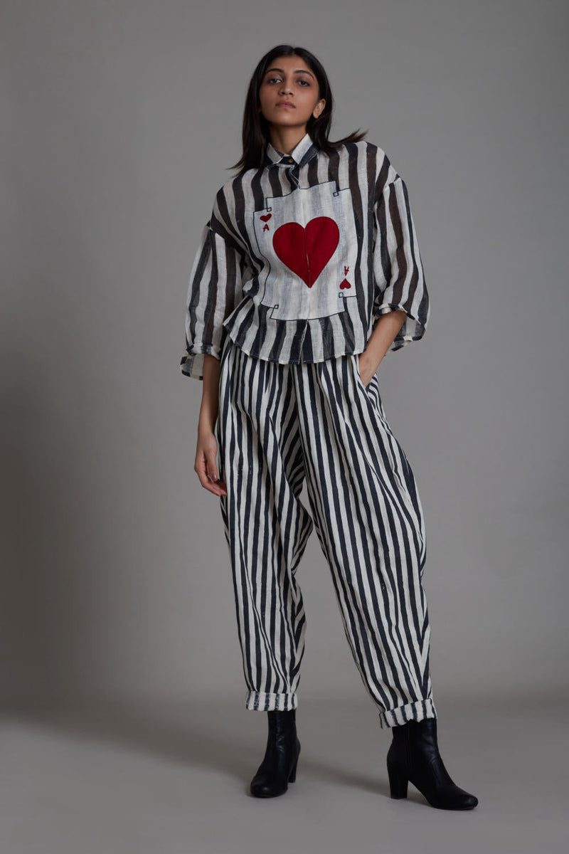 MATI IKKA BALLOON PANTS-BLACK STRIPE Bottoms by Mati for women in Singapore