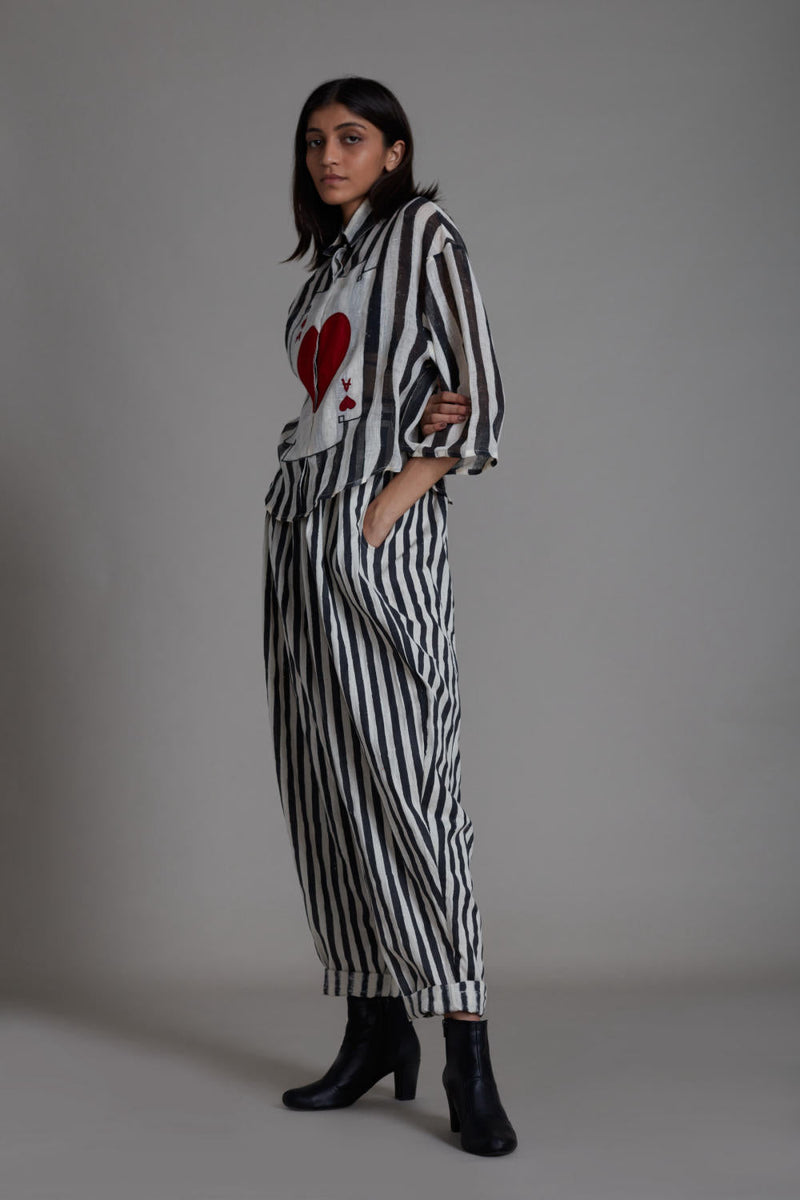 MATI IKKA BALLOON PANTS-BLACK STRIPE Bottoms by Mati for women in Singapore