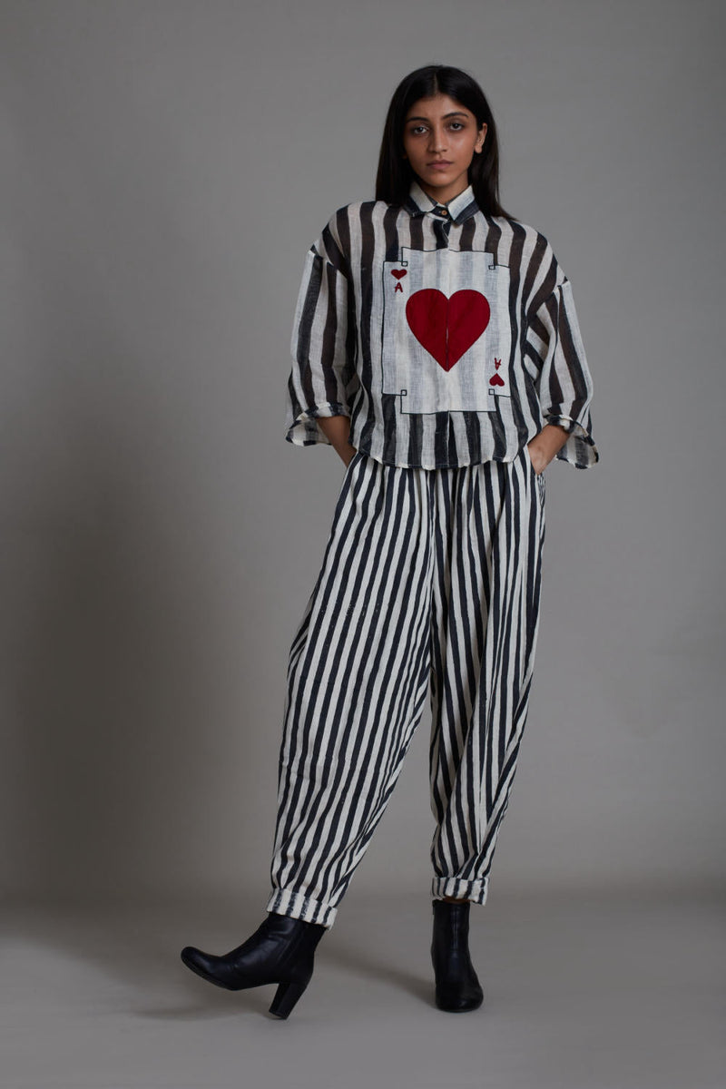 MATI IKKA BALLOON PANTS-BLACK STRIPE Bottoms by Mati for women in Singapore