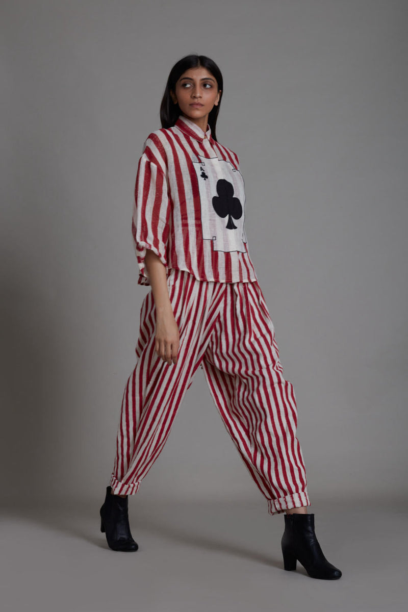 MATI IKKA BALLOON PANTS-RED STRIPE Bottoms by Mati for women in Singapore