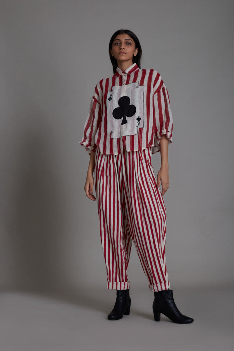 MATI IKKA BALLOON PANTS-RED STRIPE Bottoms by Mati for women in Singapore