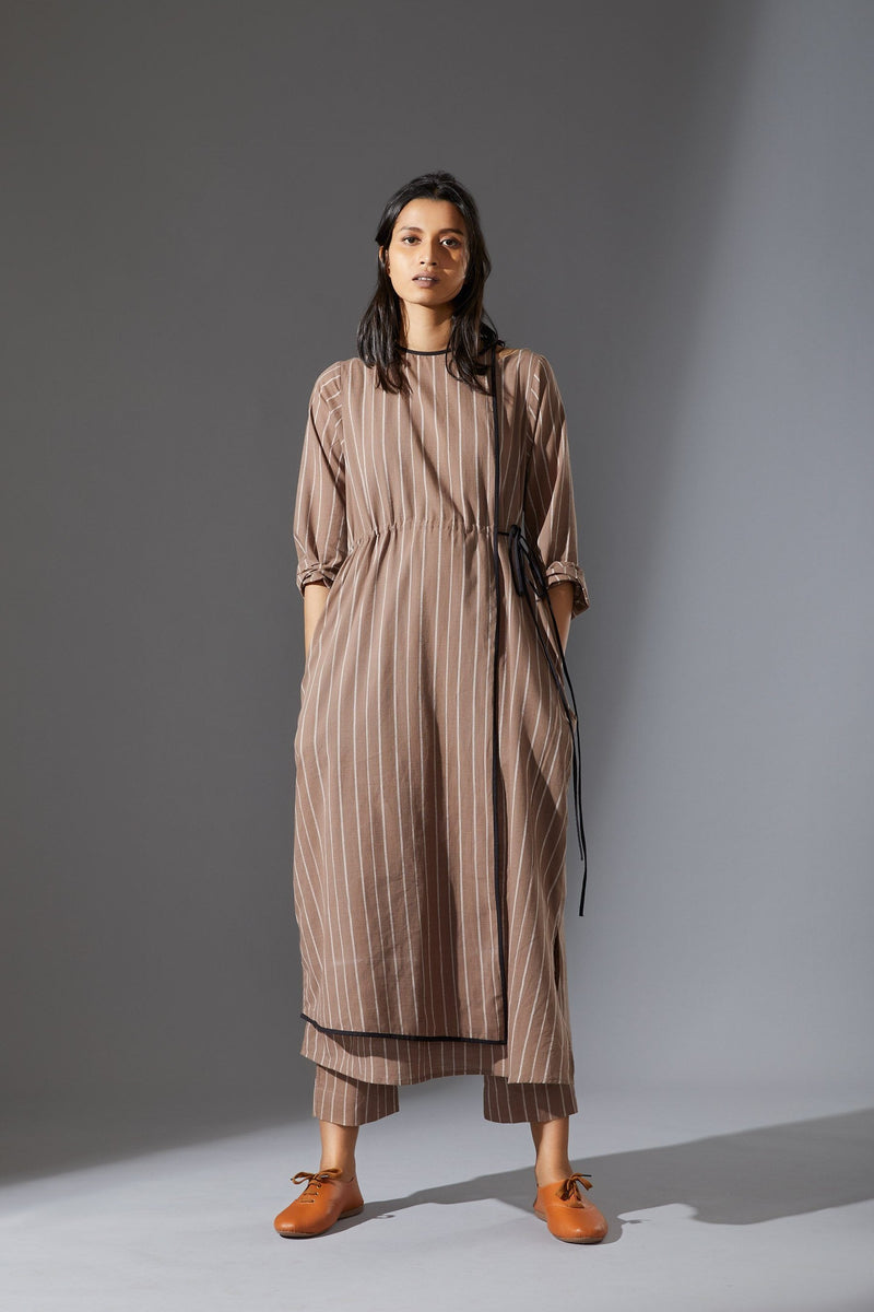 MATI OVERLAP TUNIC- AW BEIGE Top & Tunics by Mati for women in Singapore