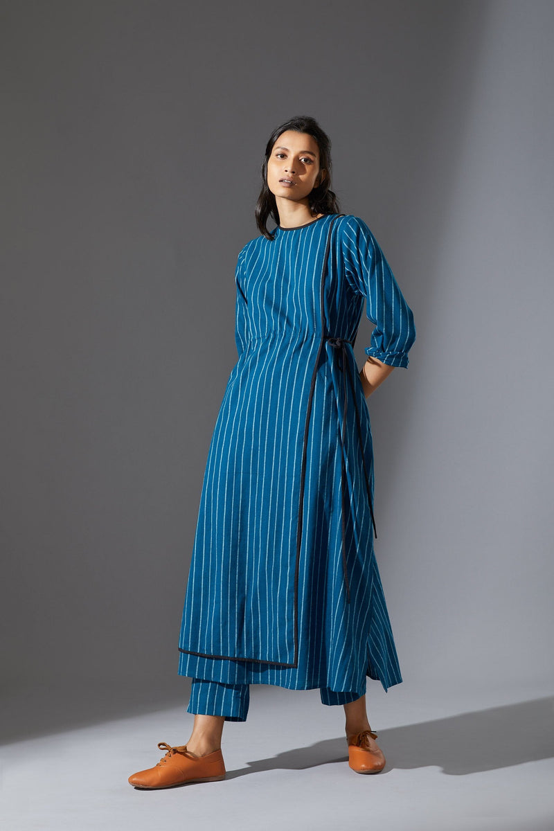 MATI OVERLAP TUNIC- AW BLUE Top & Tunics by Mati for women in Singapore