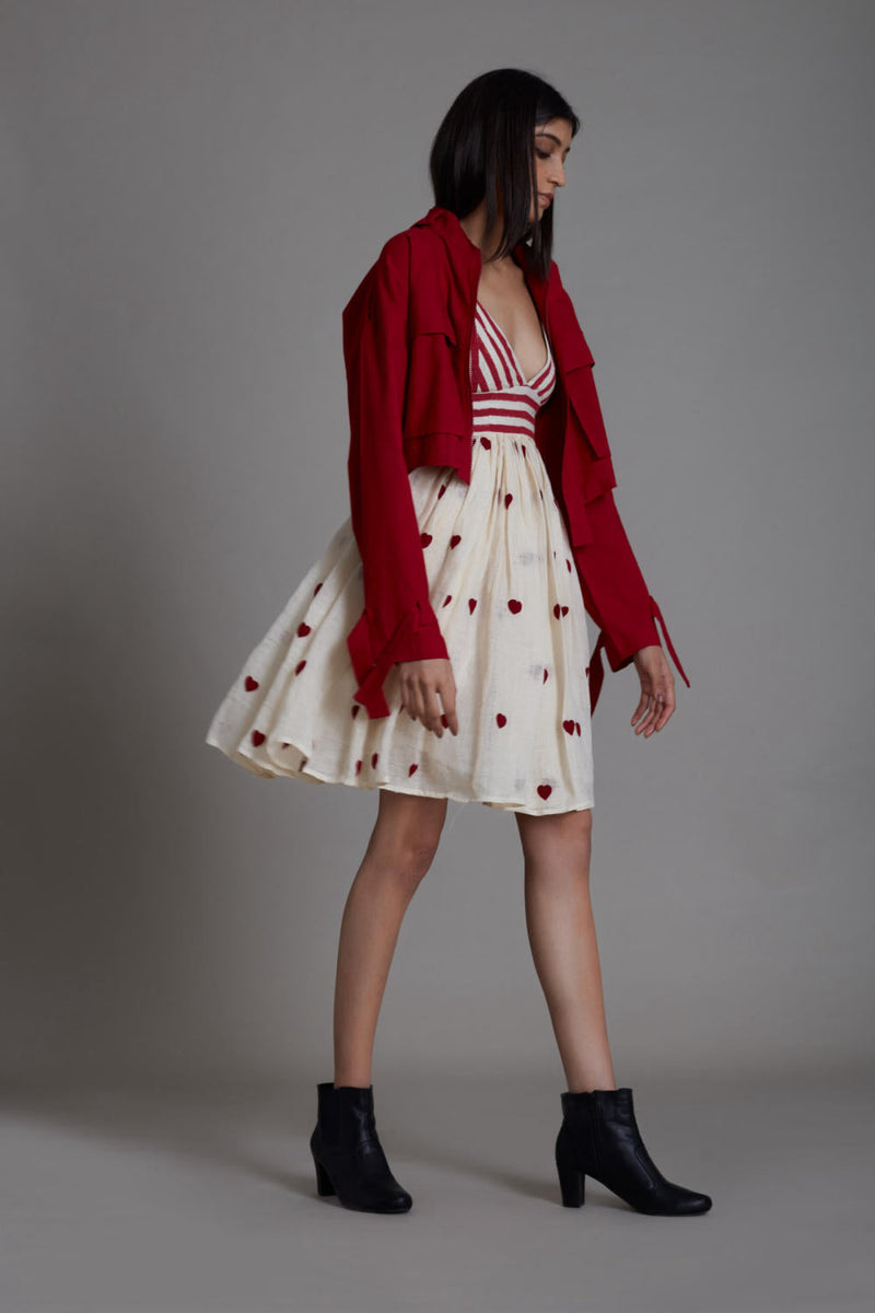 MATI RUMMY SET-HEARTS & RED linen by Mati for women in Singapore