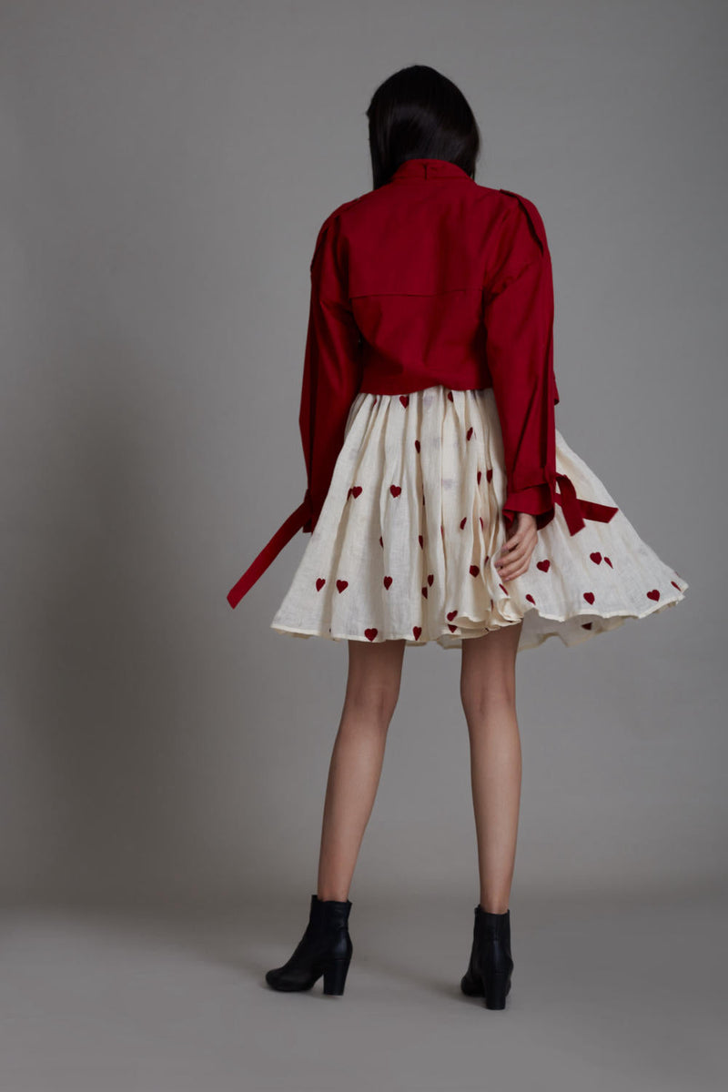 MATI RUMMY SET-HEARTS & RED linen by Mati for women in Singapore