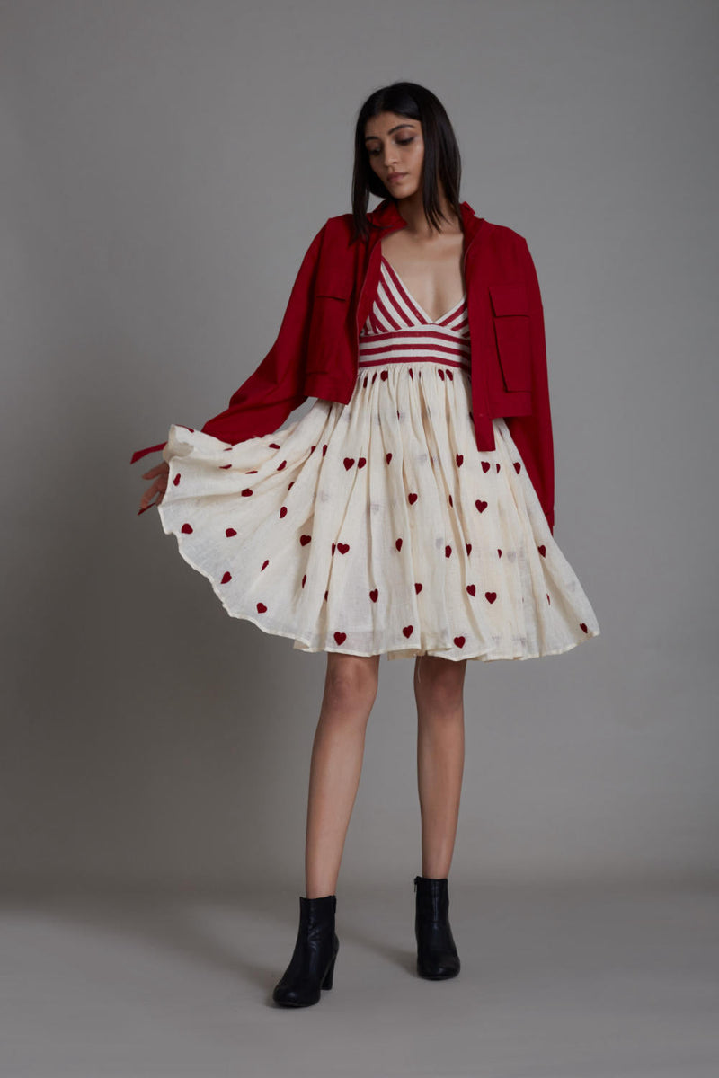 MATI RUMMY SET-HEARTS & RED linen by Mati for women in Singapore