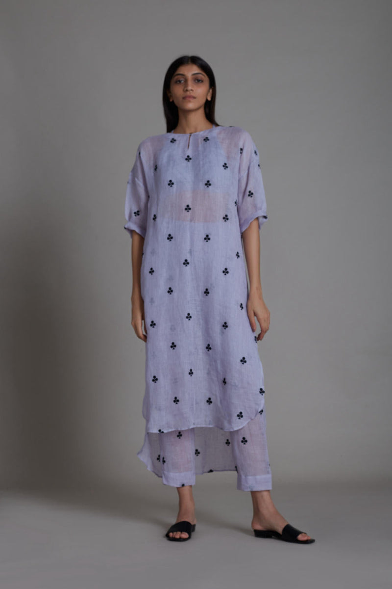 MATI SE TRUMP CARD PANTS-LAVENDER linen Bottoms by Mati for women in Singapore