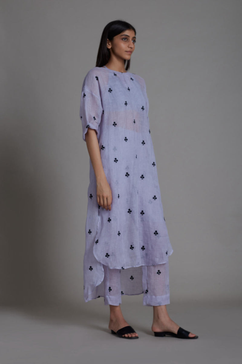 MATI SE TRUMP CARD PANTS-LAVENDER linen Bottoms by Mati for women in Singapore
