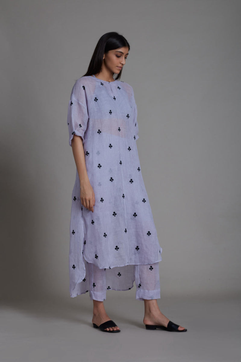 MATI SE TRUMP CARD PANTS-LAVENDER linen Bottoms by Mati for women in Singapore