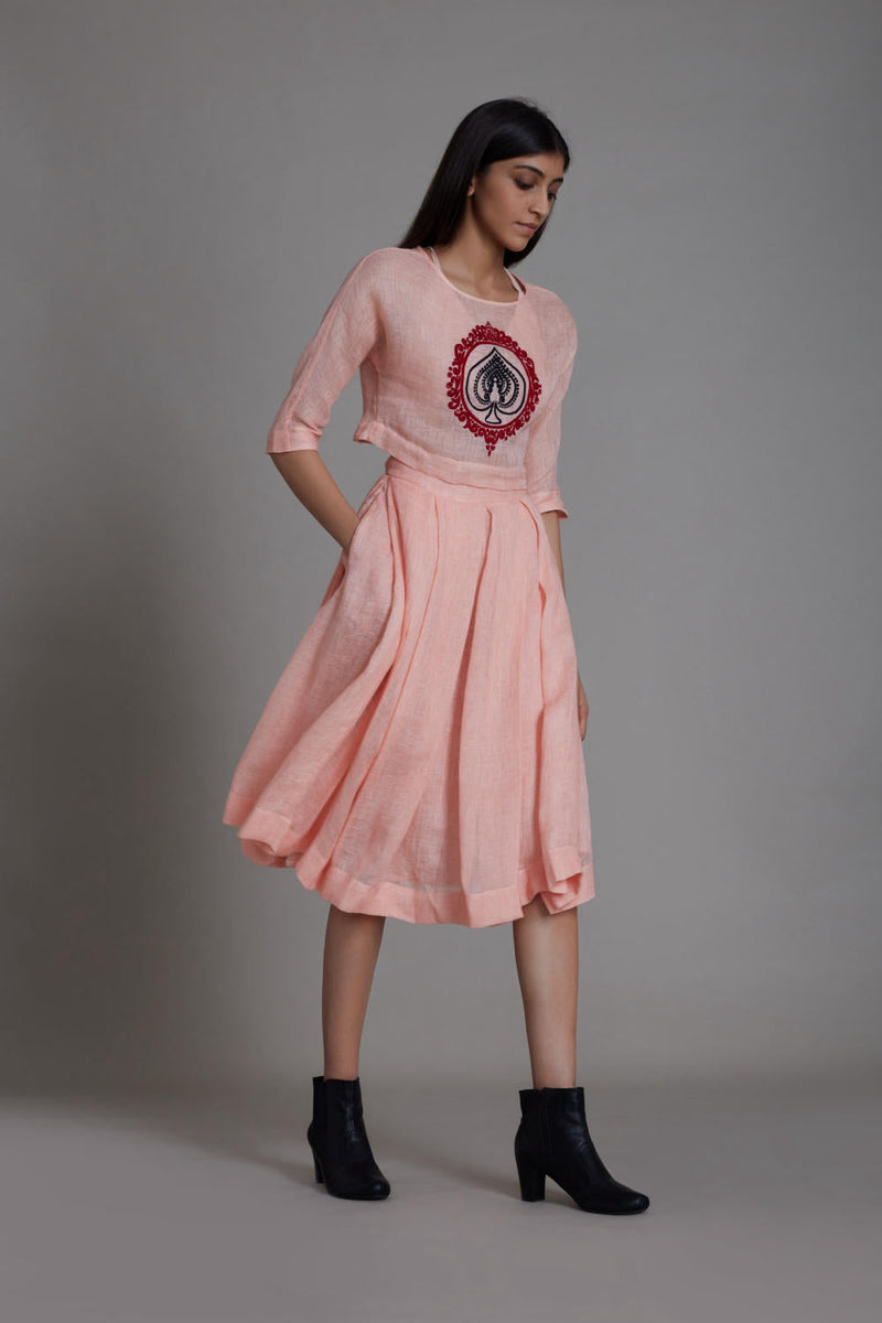 MATI SOLO SKIRT-PINK linen Skirts by Mati for women in Singapore