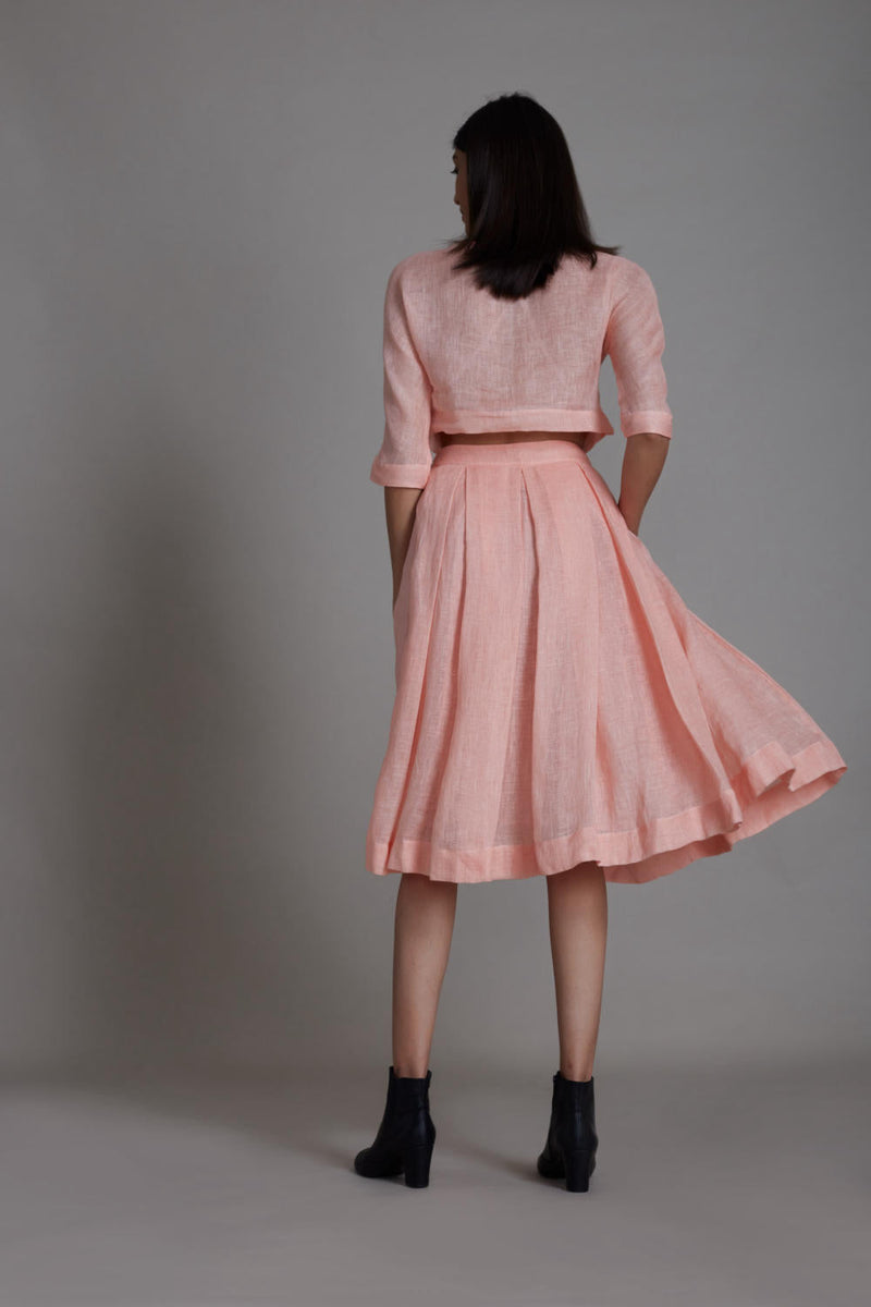 MATI SOLO SPADE TOP-PINK linen Top & Tunics by Mati for women in Singapore