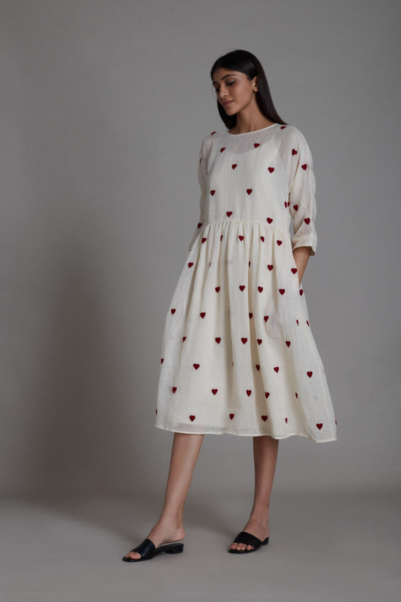 MATI TEEN PATTI DRESS-OATMEAL linen by Mati for women in Singapore