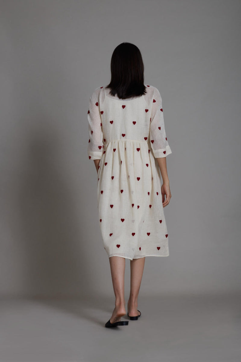 MATI TEEN PATTI DRESS-OATMEAL linen by Mati for women in Singapore