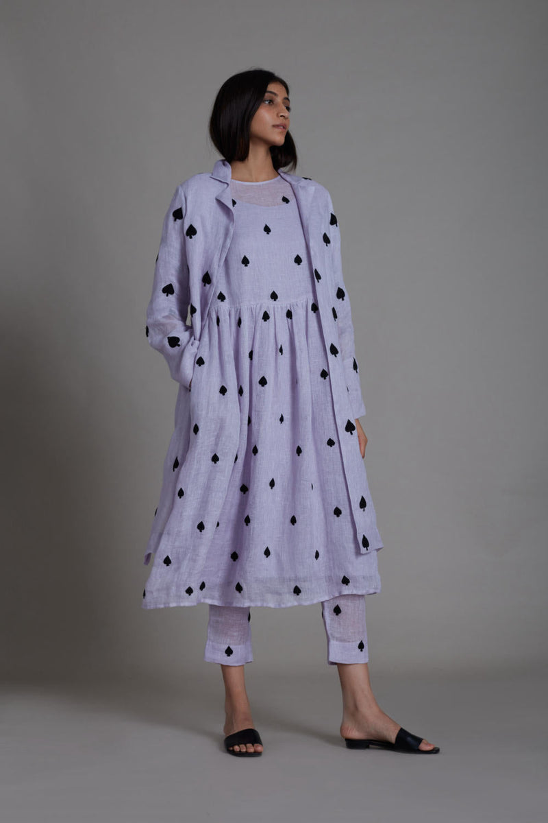 MATI TEEN PATTI JACKET-LAVENDER linen Jackets & Overlays by Mati for women in Singapore