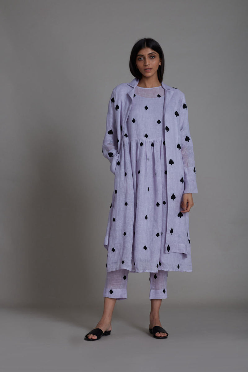 MATI TEEN PATTI JACKET-LAVENDER linen Jackets & Overlays by Mati for women in Singapore
