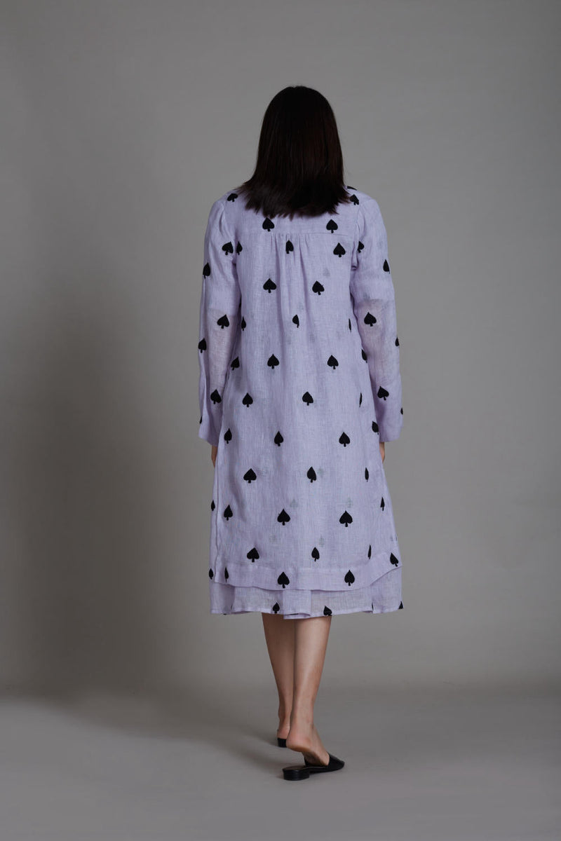 MATI TEEN PATTI JACKET-LAVENDER linen Jackets & Overlays by Mati for women in Singapore