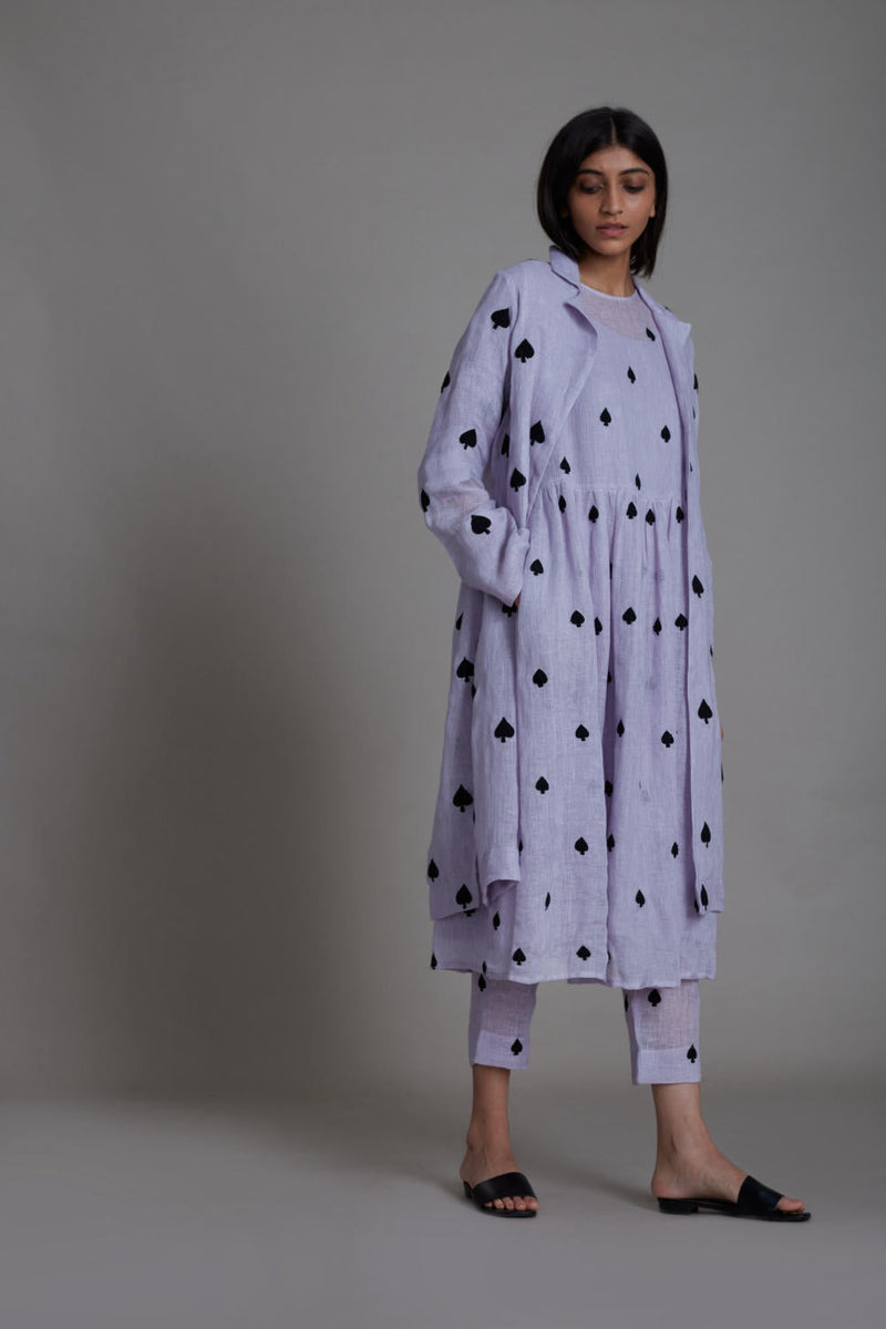 MATI TEEN PATTI JACKET-LAVENDER linen Jackets & Overlays by Mati for women in Singapore