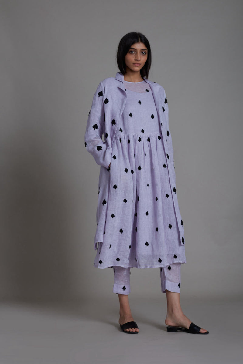 MATI TEEN PATTI JACKET-LAVENDER linen Jackets & Overlays by Mati for women in Singapore