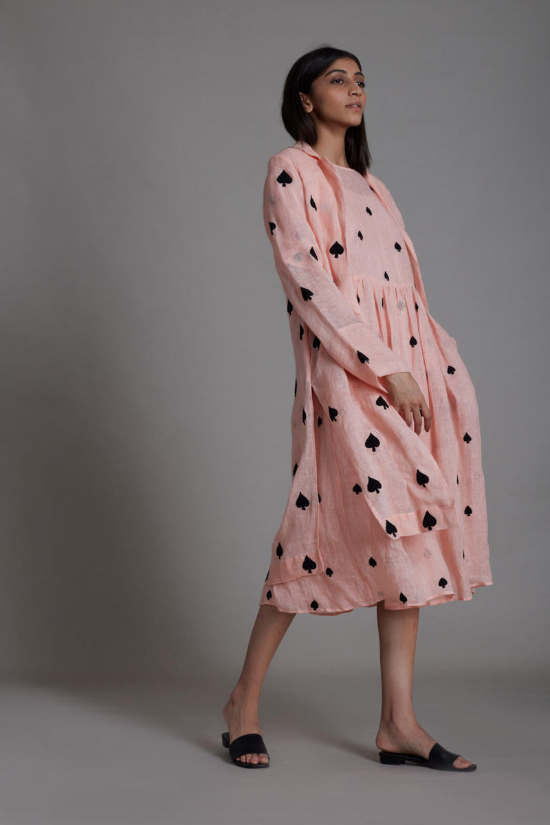 MATI TEEN PATTI JACKET-PINK linen Jackets & Overlays by Mati for women in Singapore