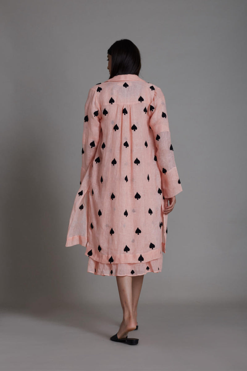 MATI TEEN PATTI JACKET-PINK linen Jackets & Overlays by Mati for women in Singapore