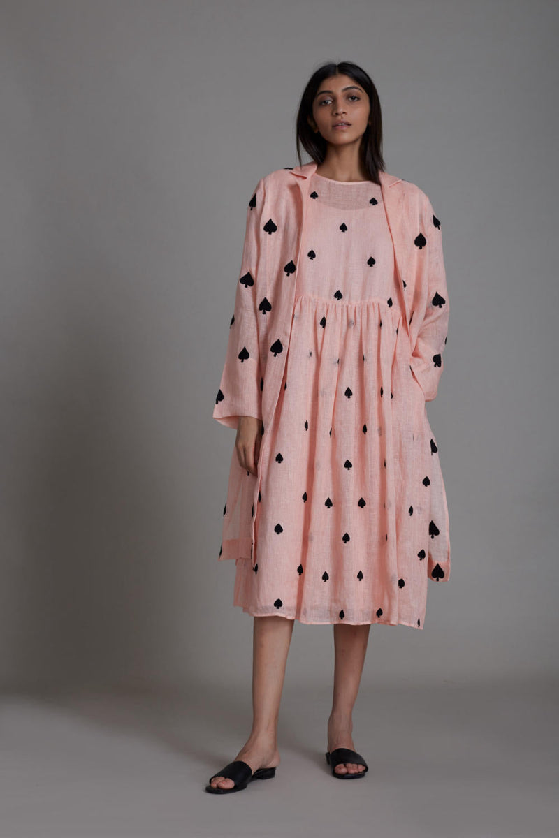 MATI TEEN PATTI JACKET-PINK linen Jackets & Overlays by Mati for women in Singapore