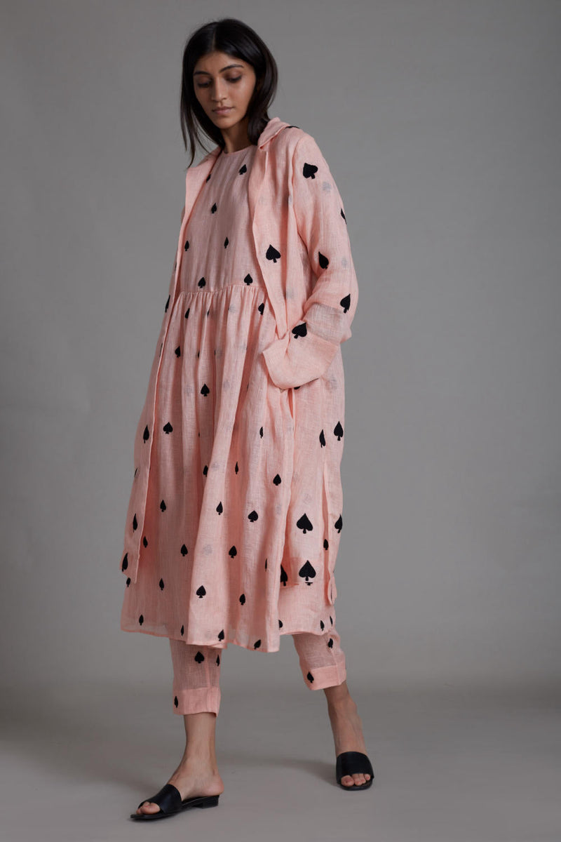 MATI TEEN PATTI JACKET-PINK linen Jackets & Overlays by Mati for women in Singapore