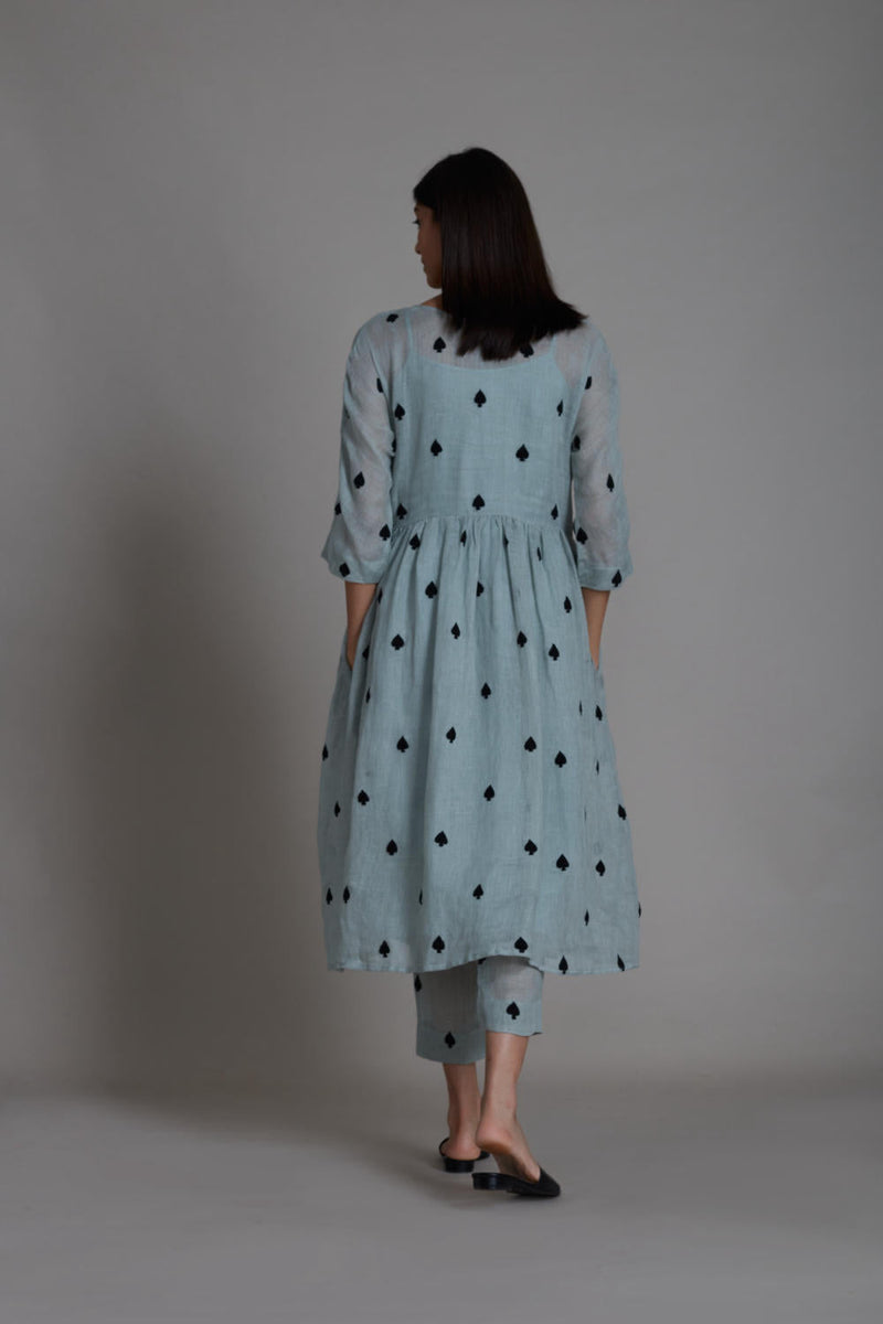MATI TEEN PATTI SET-BLUE (SET OF 2) linen Co-ord Set by Mati for women in Singapore