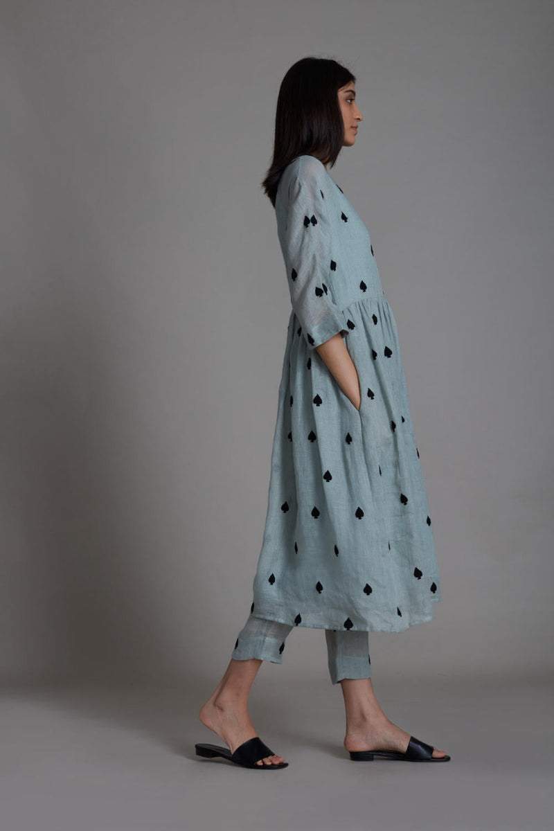 MATI TEEN PATTI SET-BLUE (SET OF 2) linen Co-ord Set by Mati for women in Singapore