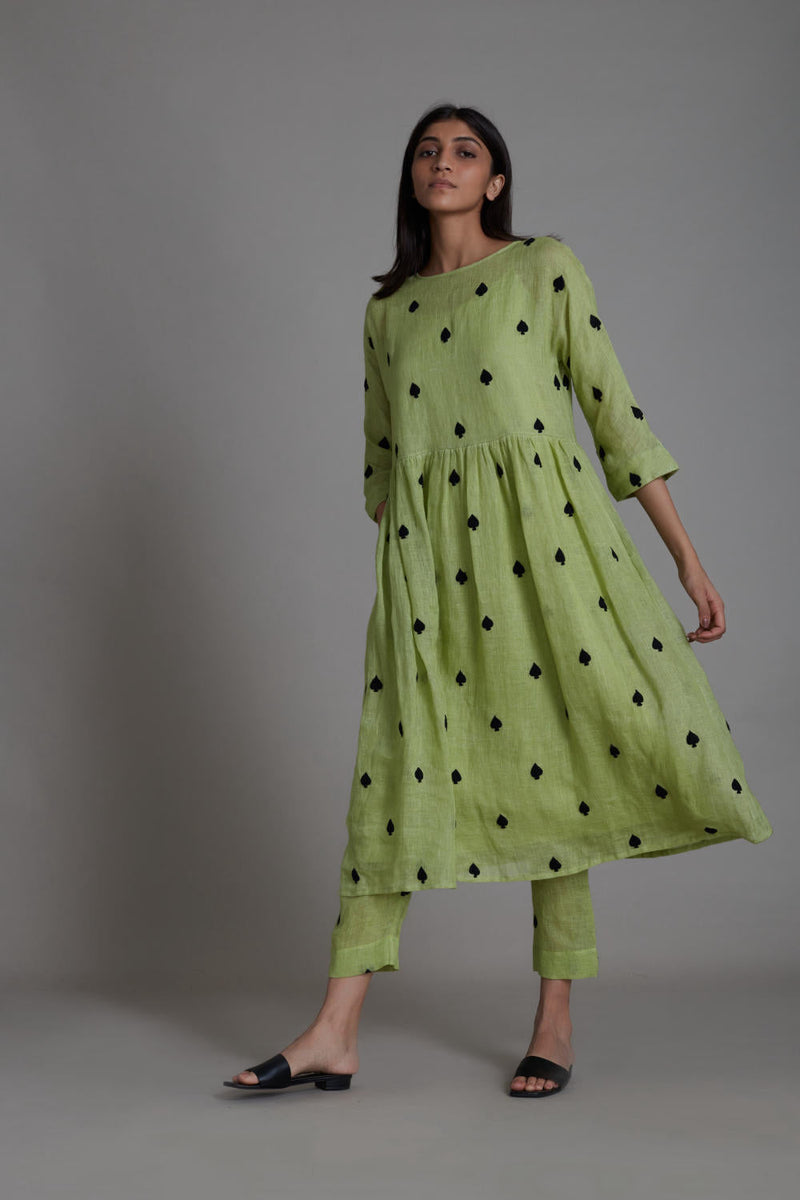 MATI TEEN PATTI SET-GREEN (SET OF 2) linen Co-ord Set by Mati for women in Singapore