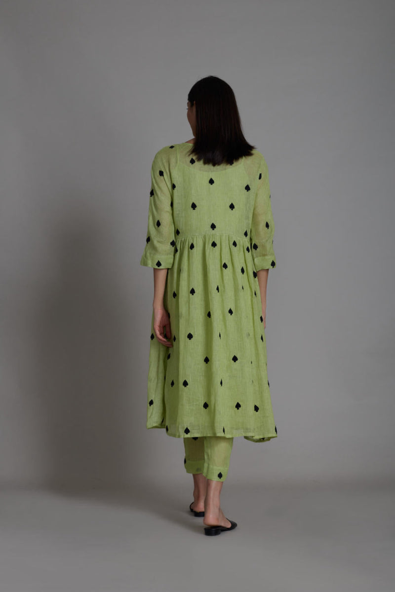 MATI TEEN PATTI SET-GREEN (SET OF 2) linen Co-ord Set by Mati for women in Singapore