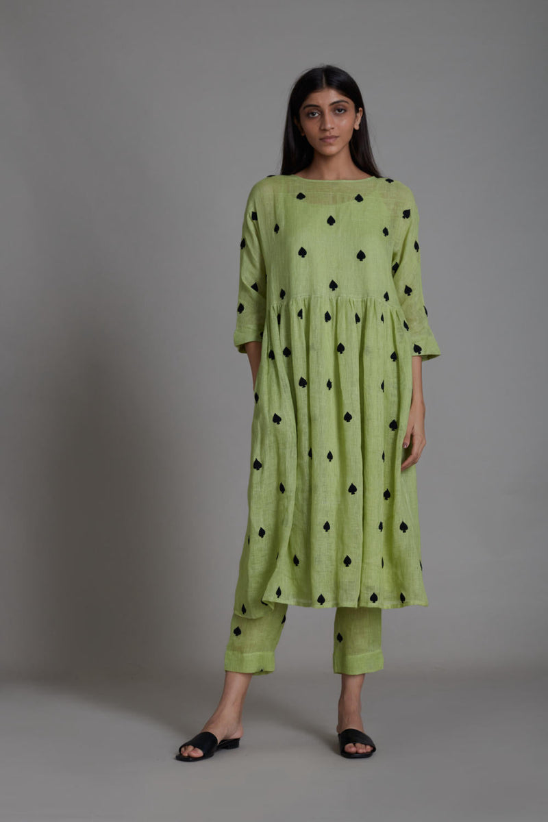 MATI TEEN PATTI SET-GREEN (SET OF 2) linen Co-ord Set by Mati for women in Singapore