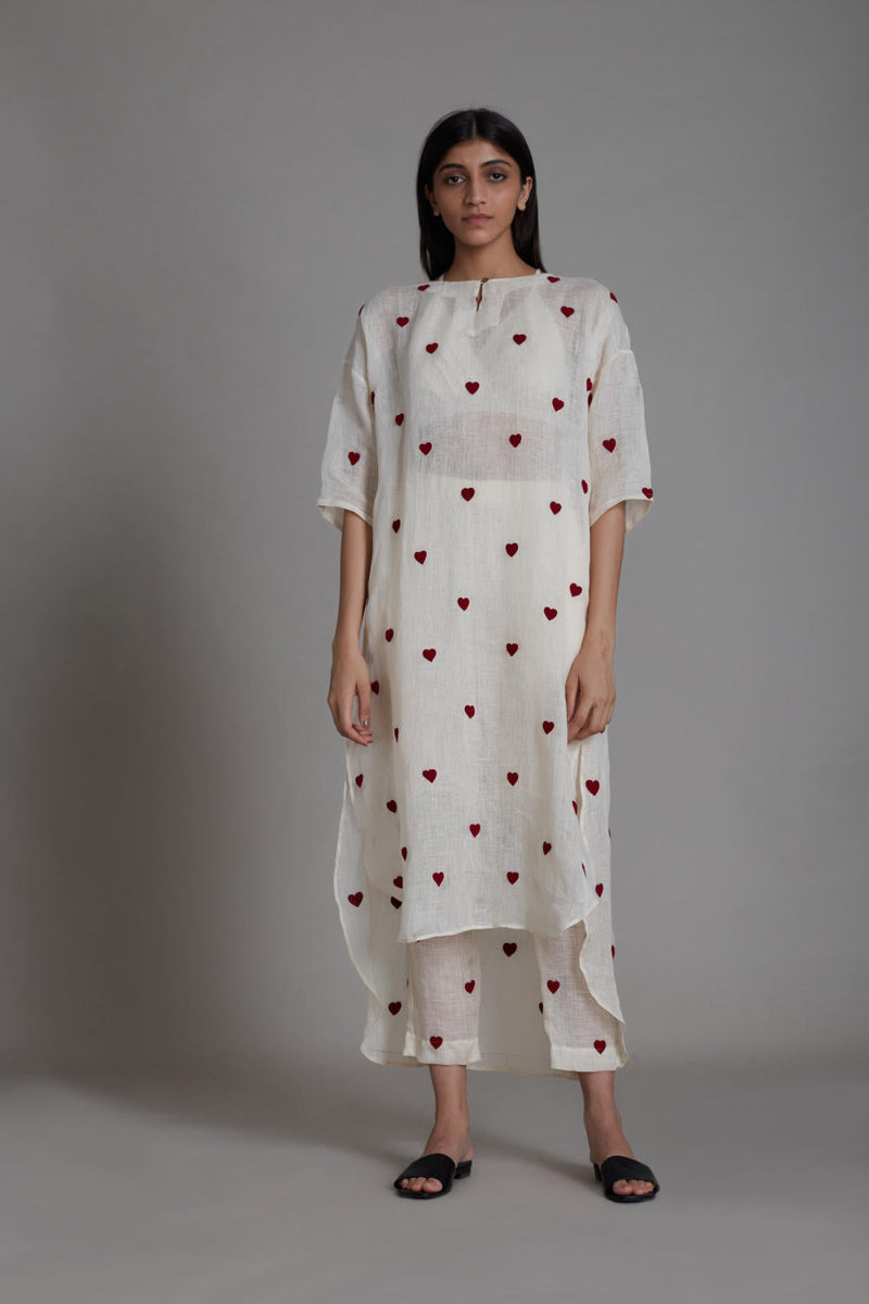 MATI TRUMP CARD SET-OATMEAL (set of 2) linen Co-ord Set by Mati in white color for women in Singapore