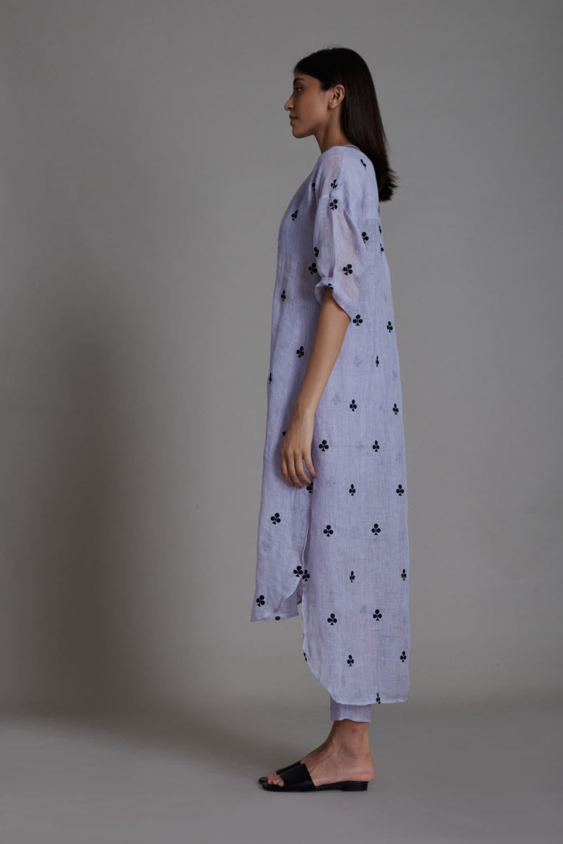 MATI TRUMP CARD TUNIC DRESS-LAVENDER linen Top & Tunics by Mati for women in Singapore