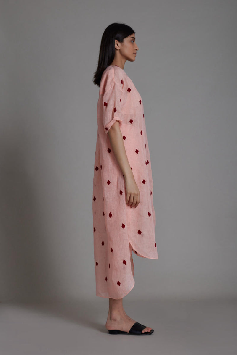 MATI TRUMP CARD TUNIC DRESS-PINK linen Top & Tunics by Mati for women in Singapore