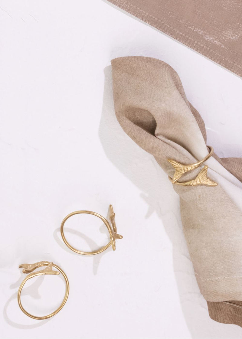 Mermaid Napkin Rings Gold-Set of 4 by Gado Living for women in Singapore