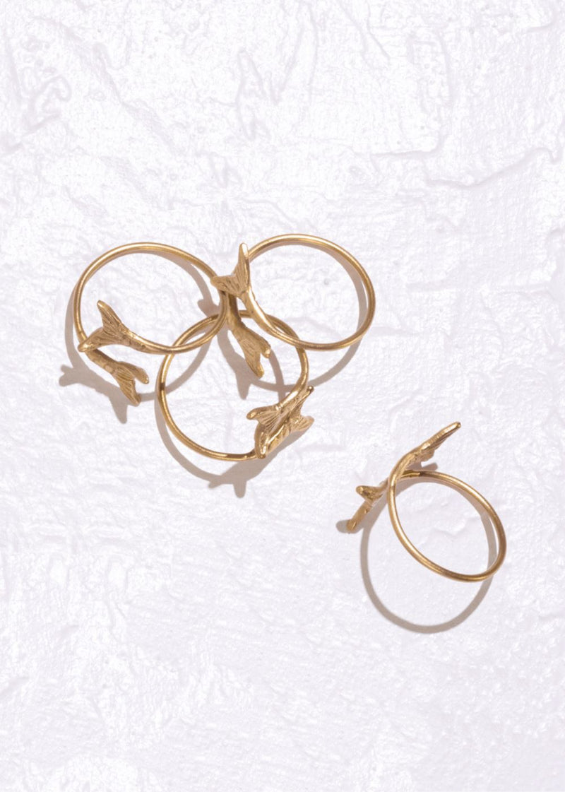 Mermaid Napkin Rings Gold-Set of 4 by Gado Living for women in Singapore