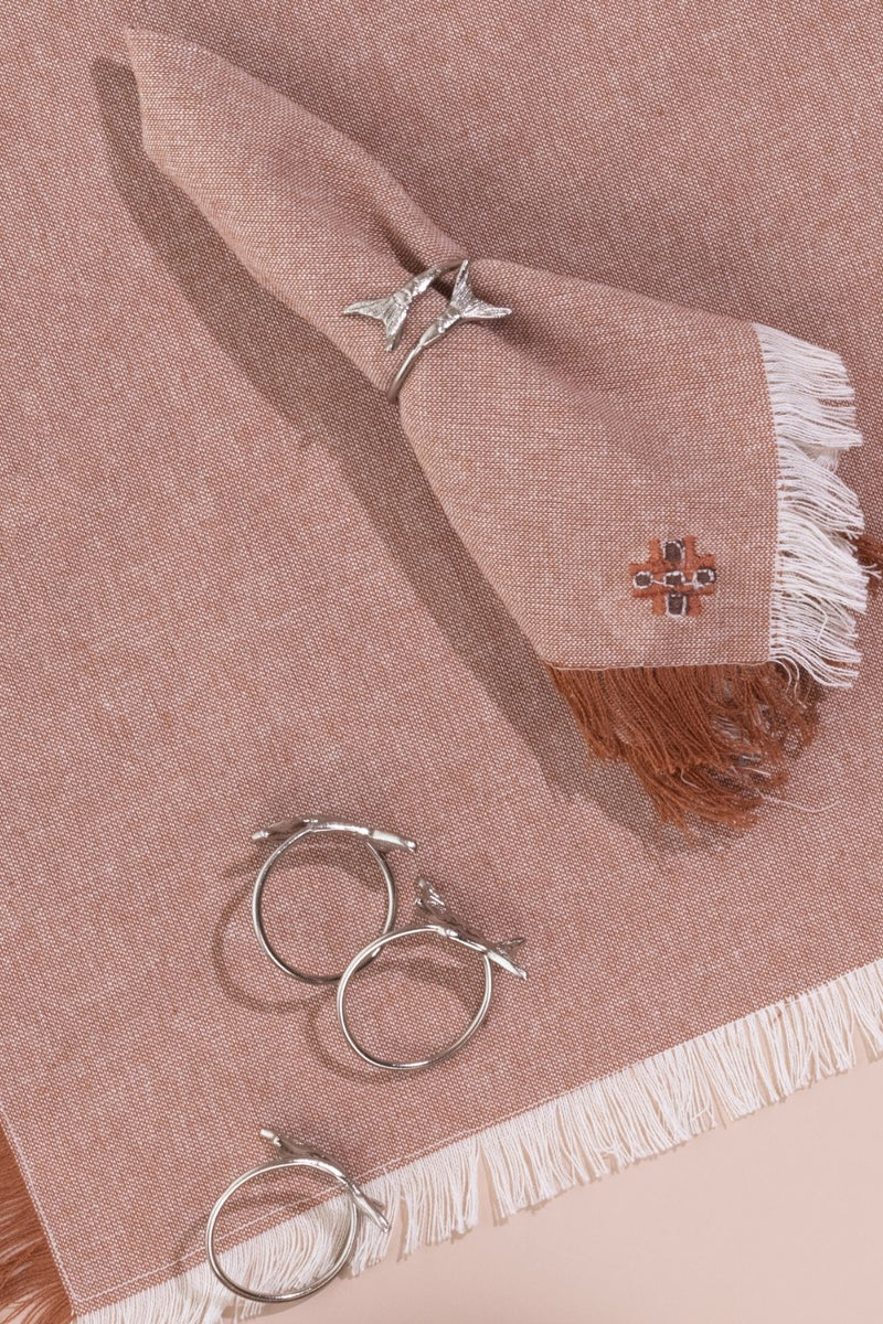 Mermaid Napkin Rings Silver-Set of 4 by Gado Living for women in Singapore