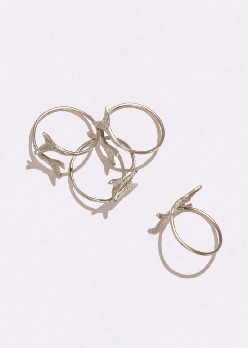 Mermaid Napkin Rings Silver-Set of 4 by Gado Living for women in Singapore