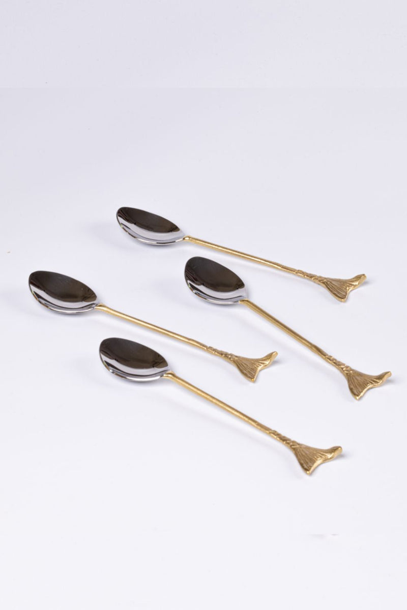 Mermaid Sona Chaandi Dessert Spoons-Set of 4 linen by Gado Living for in Singapore