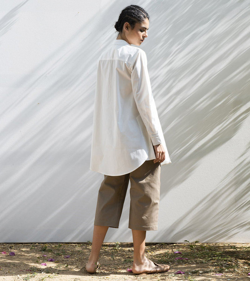 Morning Glory Shirt Kurta Sets by Khara Kapas in white for women in Singapore