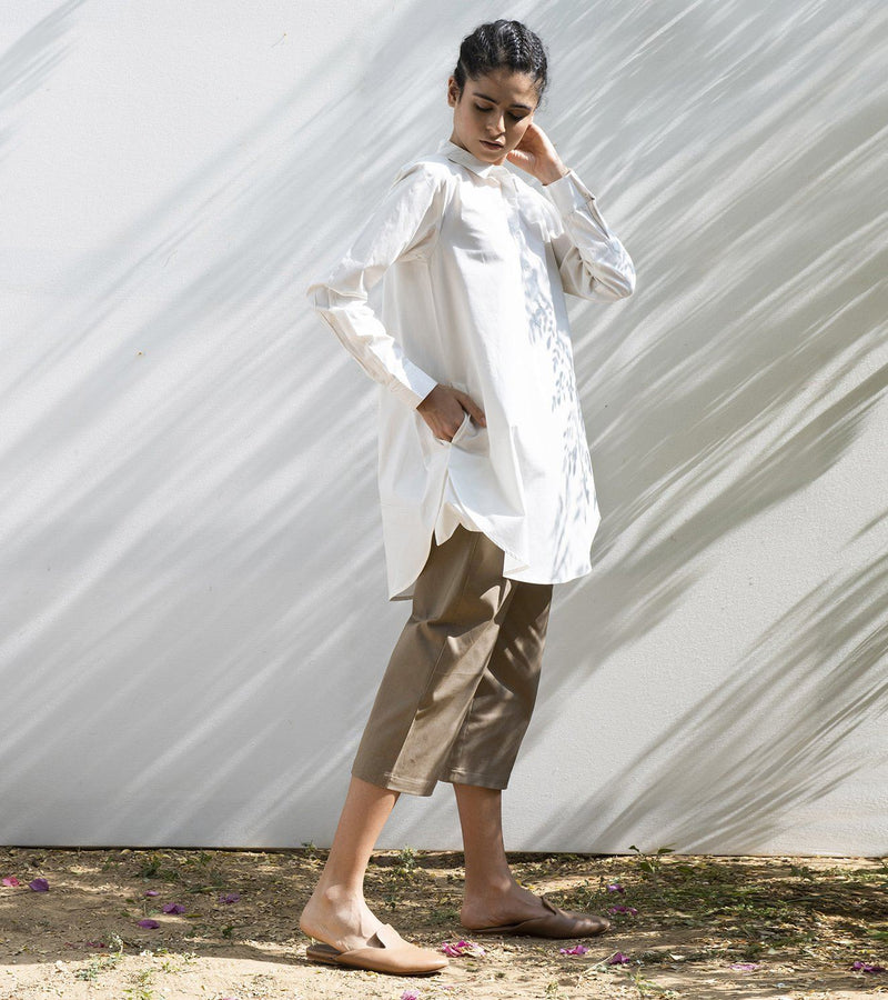 Morning Glory Shirt Kurta Sets by Khara Kapas in white for women in Singapore