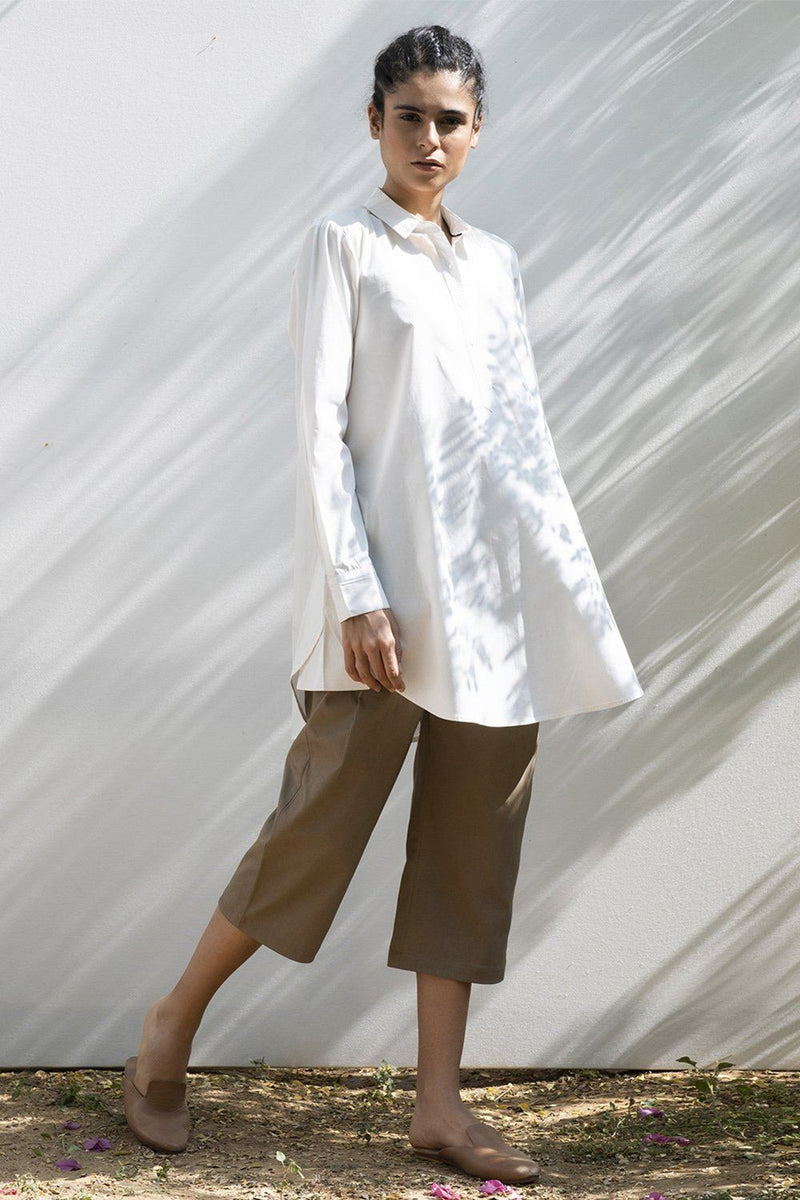 Morning Glory Shirt Kurta Sets by Khara Kapas in white for women in Singapore