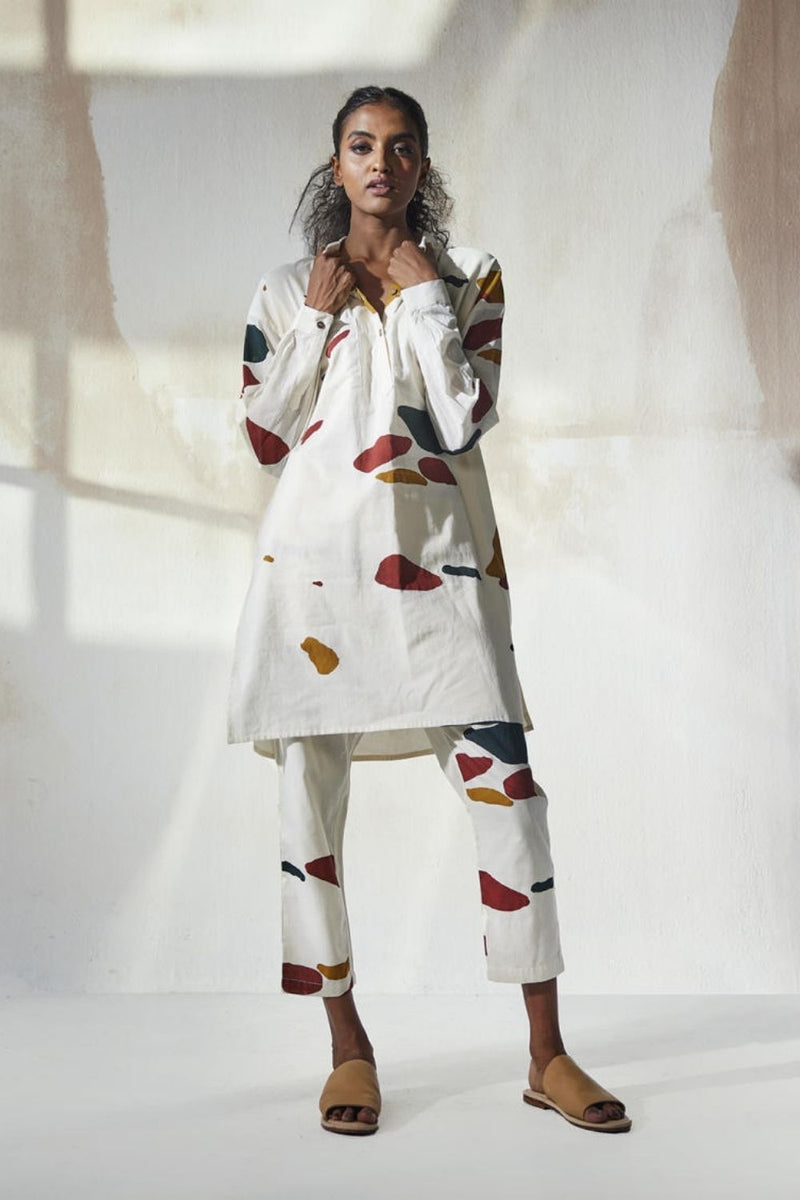 Mosaic Co-ord Set Co-ord Set by Khara Kapas in white for women in Singapore