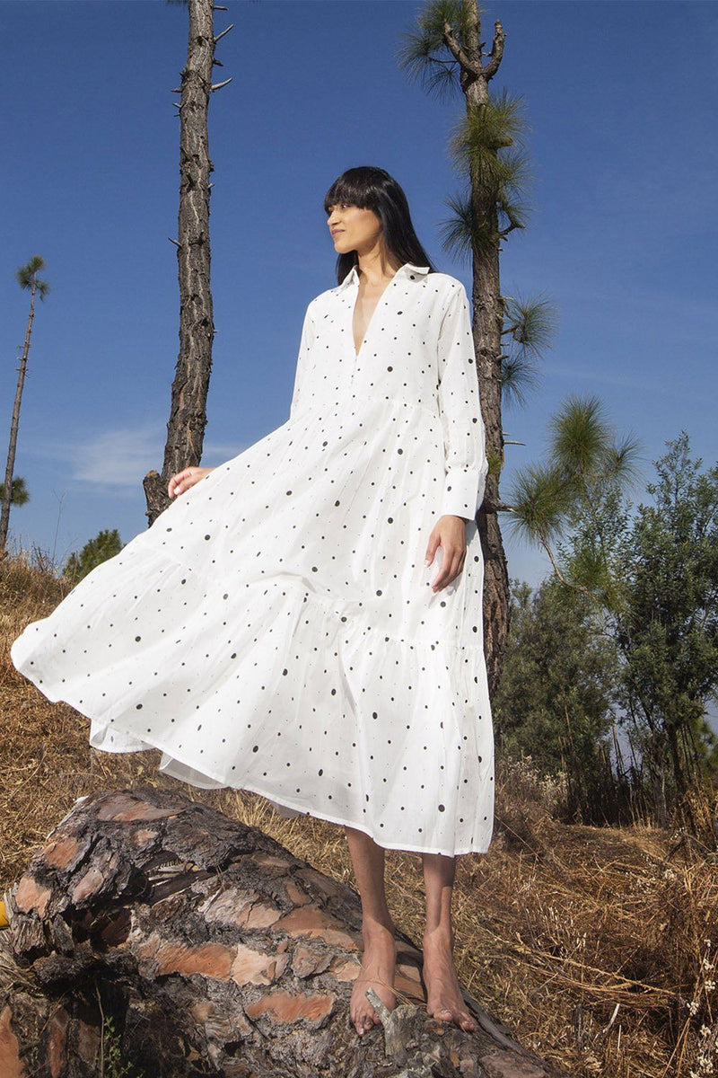 Mountain Whisperer Dress by Khara Kapas in white for women in Singapore
