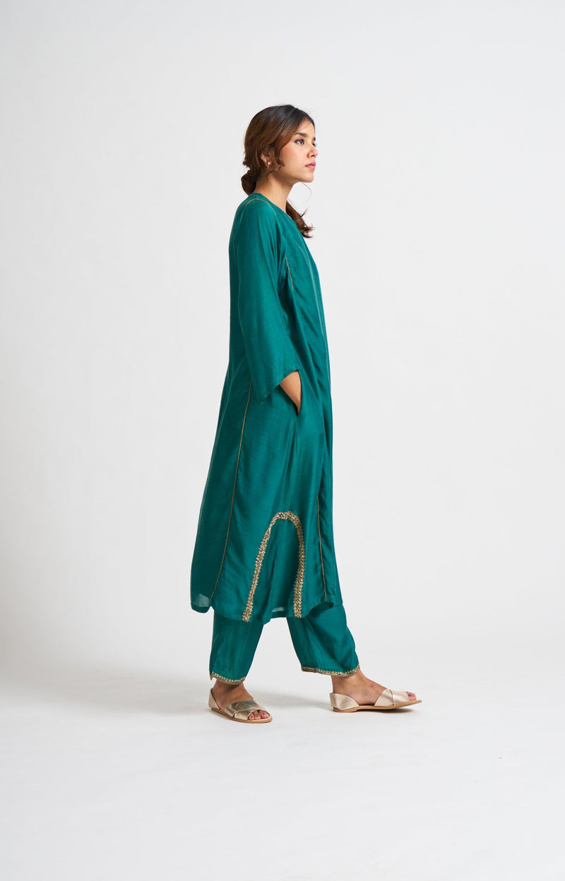 Mridini Turquoise Kurta Set Fashion DOT