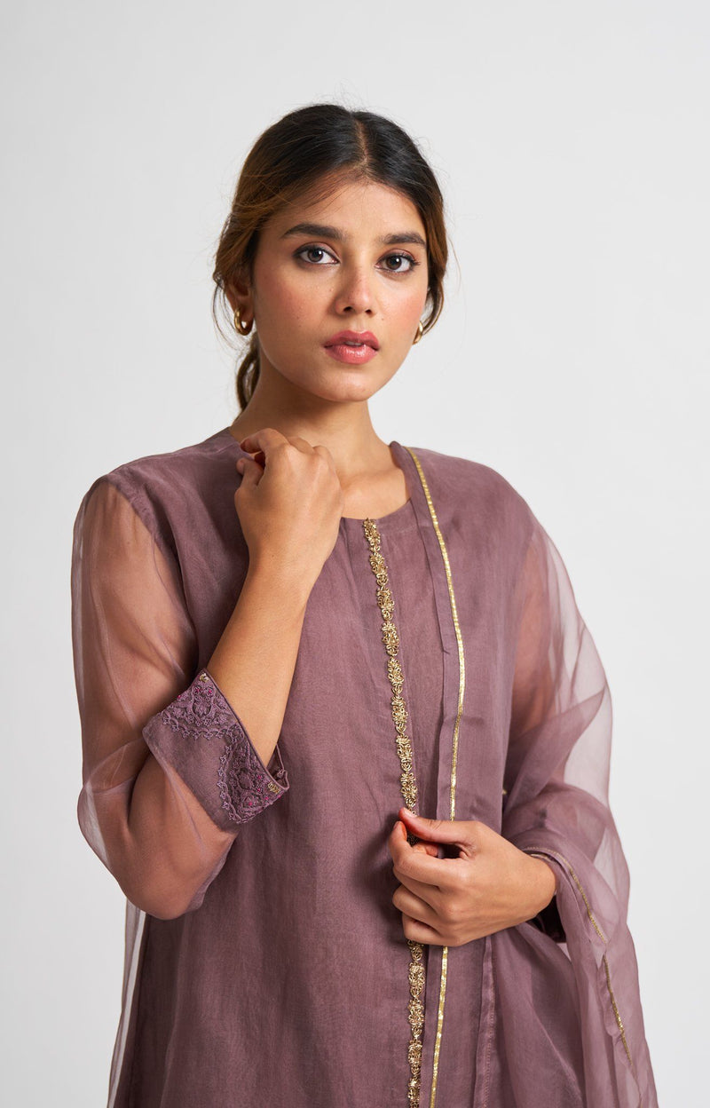 Neera Light Wine Kurta Set Fashion DOT