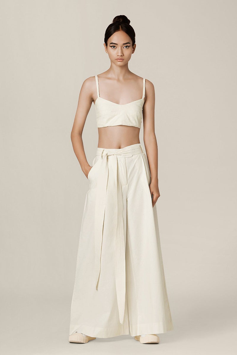 Neo Trousers Bottoms by Chola in white color for women in Singapore