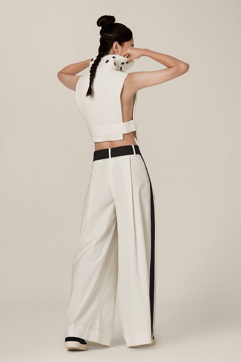 Neve Trousers Bottoms by Chola in white color for women in Singapore